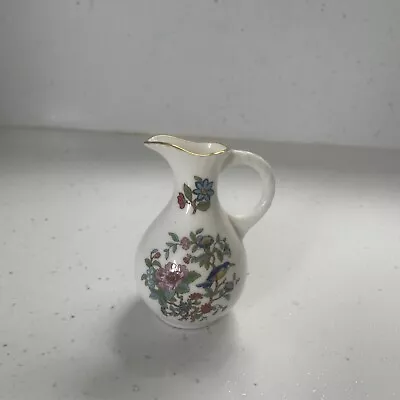 Buy Aynsley Miniature White Bone China Pitcher England Floral Bird Design 3×2 In. • 5£