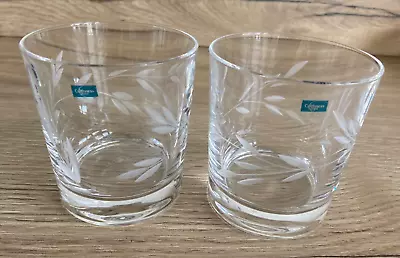 Buy Caithness Crystal Etched Whiskey Glasses X2 Leaf Design. New With Label. • 10.50£