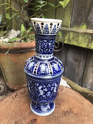 Buy Antique German Westerwald Gothic Revival Vase Salt Glaze Stoneware Pottery 12  • 75.97£