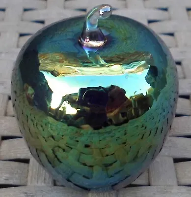 Buy Small John Ditchfield Heron Unknown Iridescent Glass Apple Paperweight Stunning • 24.99£