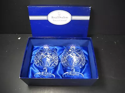 Buy A Pair Of Royal Doulton Juliette Cut Crystal Brandy/Cognac Glasses Boxed • 24.99£
