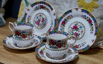 Buy Queens Rosina Bone China Flowers Of Amaran Tea Cups & 14.5 Cm Saucer, 16cm Plate • 15£