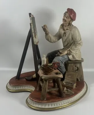 Buy Capodimonte Porcelain Seated Gentleman Artist Painter With Easel Large Figure • 45£