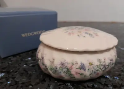 Buy Beautiful Oval Wedgwood Bone China 1980  ANGELA  Floral Trinket Box + Box • 6£