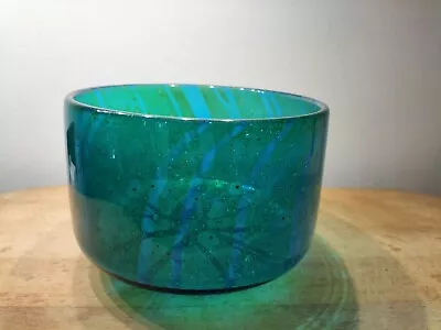 Buy Mdina Ming Pattern (sea And Sand) Blue & Green Bowl / Vase.signed • 20£