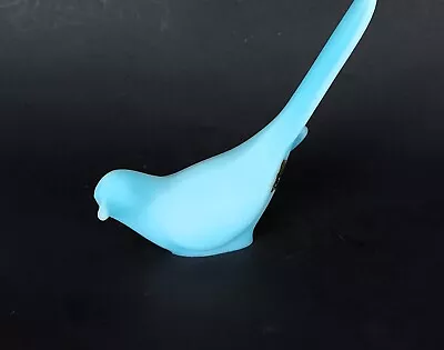 Buy FENTON Blue Satin Glass Long Tailed Dove Bird Of Happiness Vintage Sticker • 28.93£