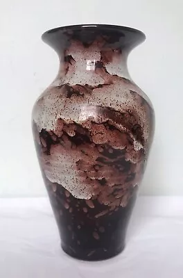 Buy EWENNY POTTERY Vtg Brown Mottled Glaze Vase 9.25  Arts & Crafts Studio Pottery • 16.99£