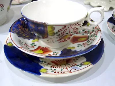 Buy *antique Stafordshire Gaudy Ware Tulip Welsh Tea Cup And Saucer,plate, • 8.99£