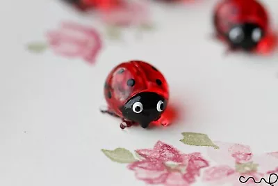 Buy Glass Ladybird Red Quality Mini Small Gloss Deco Pot Ornament Terrarium Ladybug • 8.99£