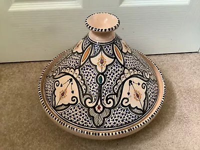 Buy Vintage Large Traditional Moroccan Tagine Hand Painted Stoneware Cooking Pot • 49.99£