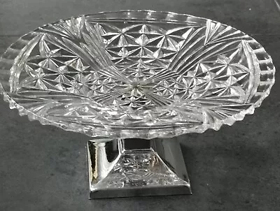 Buy Cake Stand Glass & Chrome Plated - Art Deco 1930's  • 22.50£