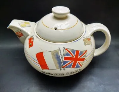 Buy Scarce Teapot Liberty And Freedom WW2 Military Pottery 1940  • 165£