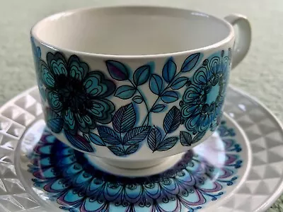 Buy Vintage Spanish 1960s Pontesa Castillian Collection Blue Flowers Cup And Saucer • 6£