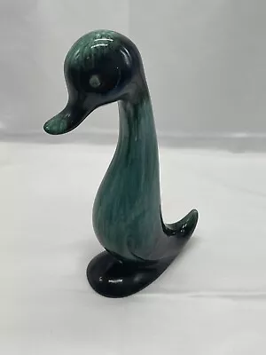 Buy Vintage Blue Mountain Pottery Duck Figurine-Lt Blue/Green/Black Drip Glaze 11” • 19.17£