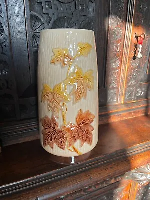 Buy Large Sylvac 3995 Embossed Vase With Leaf Detail 1950s Vintage Retro • 19£
