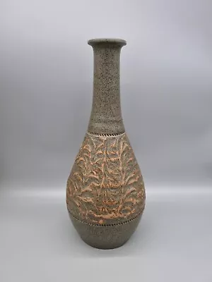 Buy Vintage Purbeck Pottery Bottle Vase 38.0 Cm High Patterned Stoneware • 75£