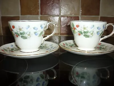 Buy 2 X VINTAGE 'DUCHESS STRAWBERRY FIELDS' BONE CHINA TEA CUP & SAUCER COLLECTABLE • 12.99£