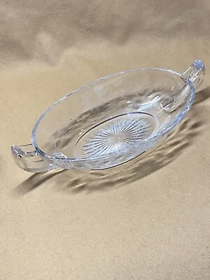 Buy Vintage Manganese Glass Serving Bowl Cut Glass Flower And Starburst Pattern • 19.18£