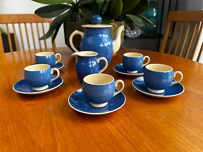 Buy T.G.Green Church Gresley - Rare Early Blue 'POLO' Part Coffee Set (Cornish Ware) • 30£