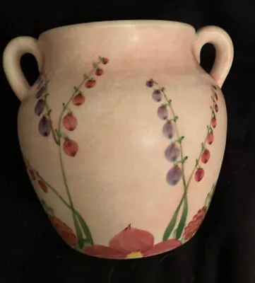 Buy Radford Pottery Twin Handled Hand Painted Pink Hollyhocks & Anemone Vase  • 78£