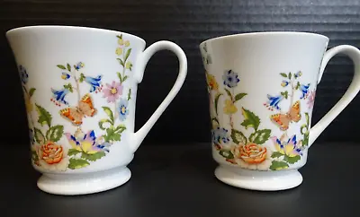 Buy Aynsley Fine English Bone China Cottage Garden Set Of 2 Coffee Cup Mugs 3.5  • 17.07£