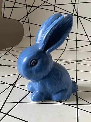 Buy SylvaC  Cornflower Blue Snub Nosed Rabbit Bunny Figurine 12cm • 64.99£