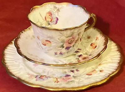 Buy Antq Art Nouveau English China TRIO Cup Saucer Plate Rd No.Flora Purple Pink Vgc • 19.90£