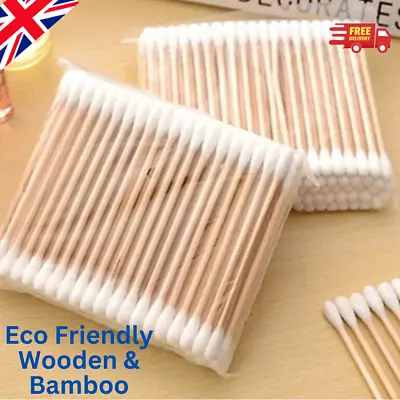 Buy 10-1000x Bamboo Cotton Buds Wooden Natural Zero Waste Makeup ECO Biodegradable • 3.37£
