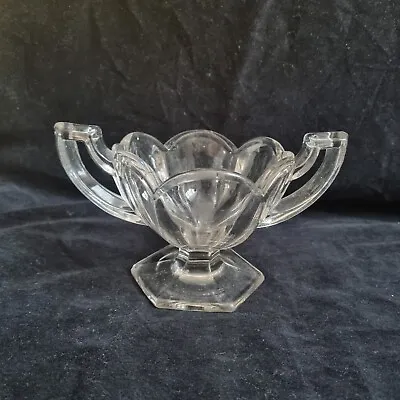 Buy Art Deco Davidson Clear Glass Sugar Bowl Chipendale • 19£