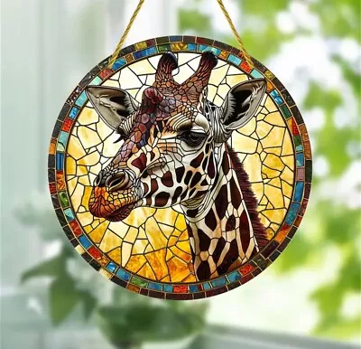 Buy Giraffe Stain Glass Effect Sun Catcher, Gift Ideas, Indoor/Outdoor Sun Catcher • 6.95£