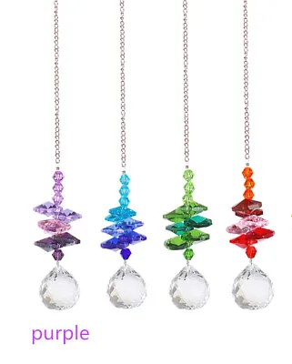 Buy Crystal Ball Colorful Beads Prism Crystal Pendant Suncatcher Window Hanging Gift • 3.79£
