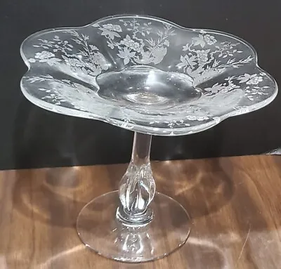 Buy Duncan & Miller Glass “Indian Tree” Etched Round  Compote - Depression Glass • 23.71£