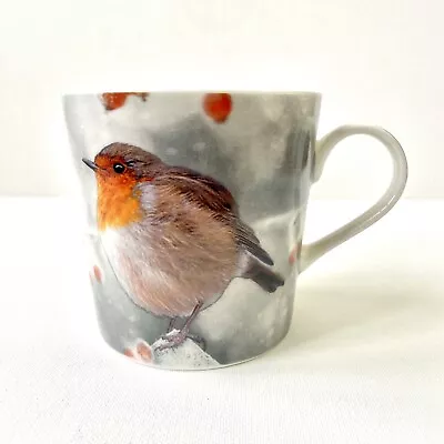 Buy M&S Marks And Spencer Fine China Mug Featuring A Robin In Snow, VGC! • 9.95£