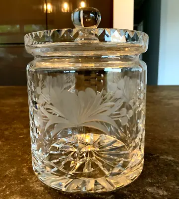 Buy Stuart Crystal Hand Cut Glass Etched Biscuit / Cookie/Candy Jar With Lid • 36£