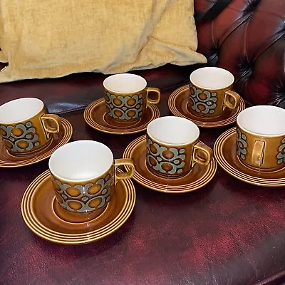 Buy Vintage Hornsea Pottery Brontë 6x Cups And Saucers 1970s Retro • 15£