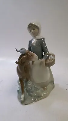 Buy Vintage Lladro NAO Figurine Porcelain Lady With Goat Used Condition  • 9.99£