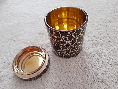Buy Burgundy And Gold Glass Pot With Lid • 4£