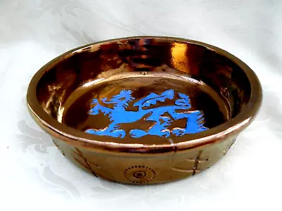 Buy Creigiau Pottery   Wales   Copper Lustre Bowl    ** Welsh Dragon ** • 8£