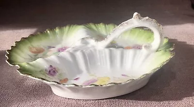 Buy Antique 10” Decorative Bone China Serving Dish With Handle • 6£