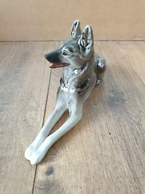 Buy Lomonosov Porcelain German Shepherd  Alsatian Dog Ornament Figure Made In USSR  • 14.99£