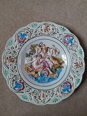 Buy Capodimonte Very RARE Porcelain Plate 'ESTATE' Hand Painted Vintage Immaculate • 135£