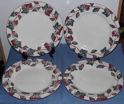 Buy 4 X Vintage Park Rose Pottery Bridlington, Dinner Plates. Autumn Leaf Design  • 12.82£