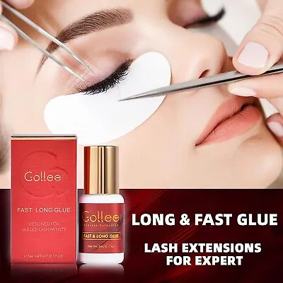 Buy Gollee Eyelash Extension Glue Long Retention Black Lash Adhesive Professional • 87.59£