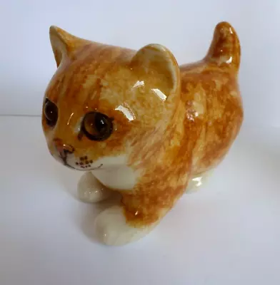 Buy Winstanley Marmalade Cat Ceramic Hand Painted Glass Eyes Signed 11cm Long Kitten • 33.24£