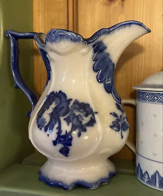 Buy Victoria Ware Ironstone Fluted Jug, Blue And White Floral Pattern • 10£