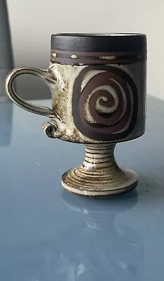 Buy BRIGLIN Studio Pottery Earthenware Pedastal Footed Mug-vintage 1960’s / 1970’s • 8£