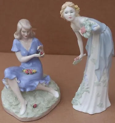 Buy 2 Large Royal Doulton Pottery Figures Of Summer Rose & Summers Darling • 10£