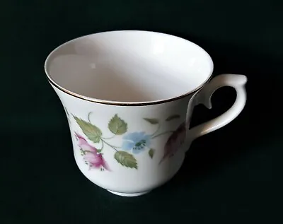 Buy Queen Anne Tea Cup Bone China Teacup Pink & Blue Flowers Green And Yellow Leaves • 12.95£