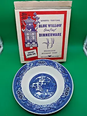 Buy Vtg Royal China Blue Willow Ware Dinnerware Vegetable Serving Bowl New In Box • 21.09£