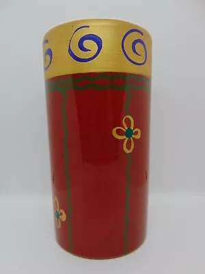 Buy Peir 1 Italian Vase Handmade & Hand-Painted Clay Pottery Red Gold Floral Holiday • 25.92£